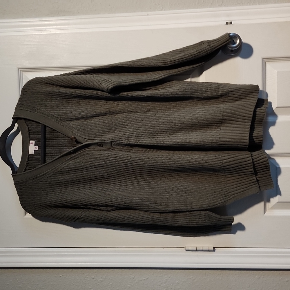 SO Women's V-Neck Sweater - Olive Green